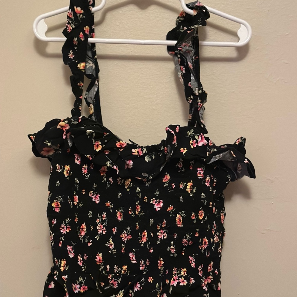 Forever 21 Black Floral Top